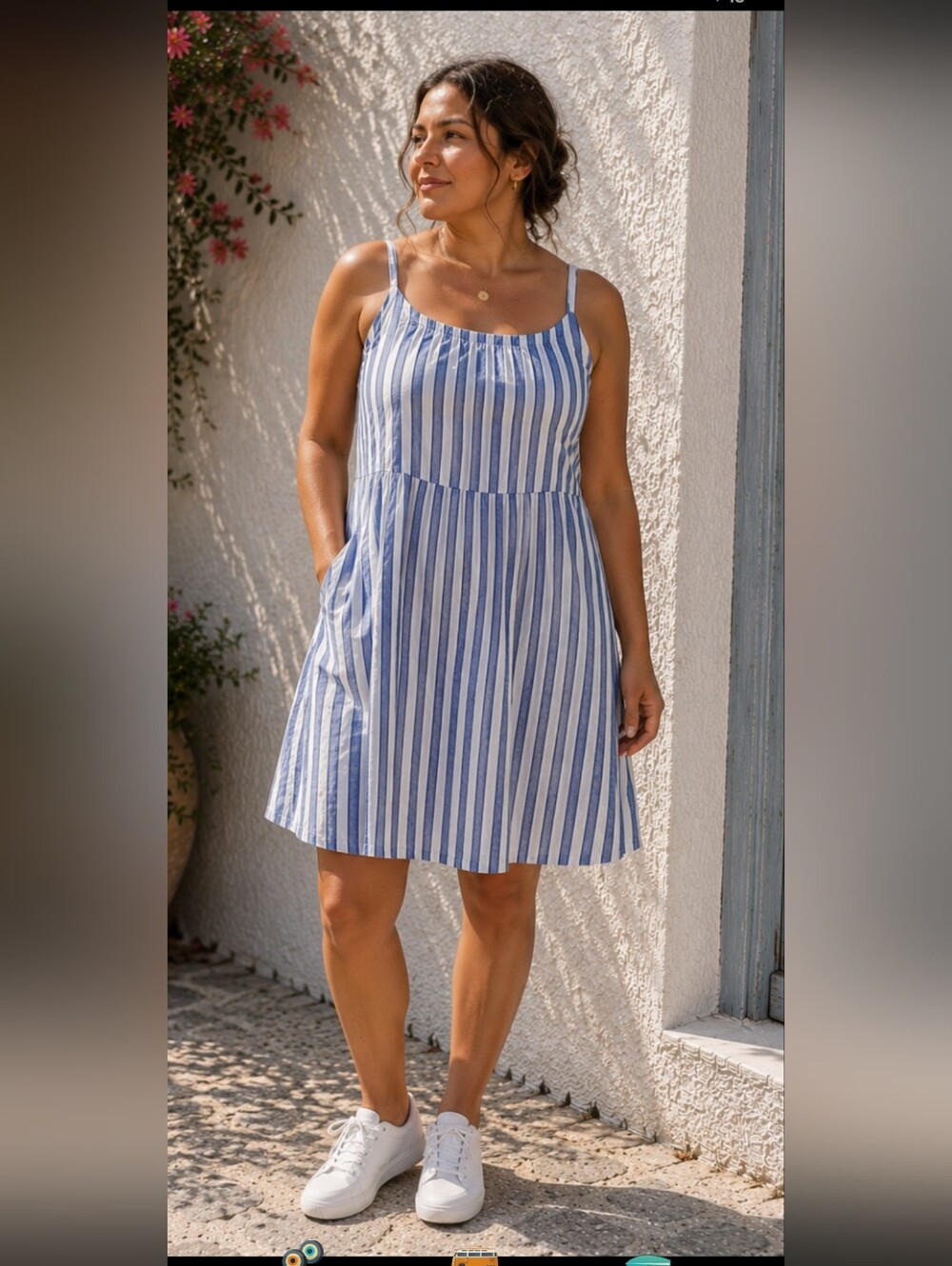 Old Navy Blue and White Striped Sundress